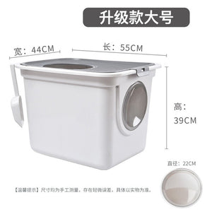 Fully Closed Cat Toilet Fat Cat Top Entry Cat Litter Basin Extra Large Cat Litter Basin New Cat Litter Basin Deodorant Feces Bo