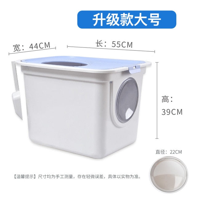Fully Closed Cat Toilet Fat Cat Top Entry Cat Litter Basin Extra Large Cat Litter Basin New Cat Litter Basin Deodorant Feces Bo