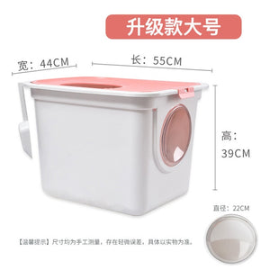 Fully Closed Cat Toilet Fat Cat Top Entry Cat Litter Basin Extra Large Cat Litter Basin New Cat Litter Basin Deodorant Feces Bo