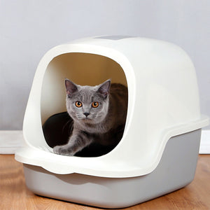 Large Cat Litter Box Send Cat Litter Shovel Fully Enclosed Cats Toilet Flip Type Odor Proof and Splash Proof Cats Litter Basin